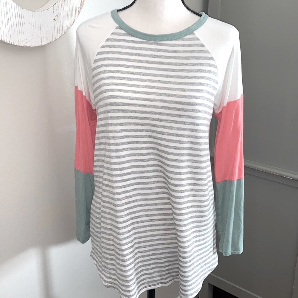 NWOT striped color block tunic